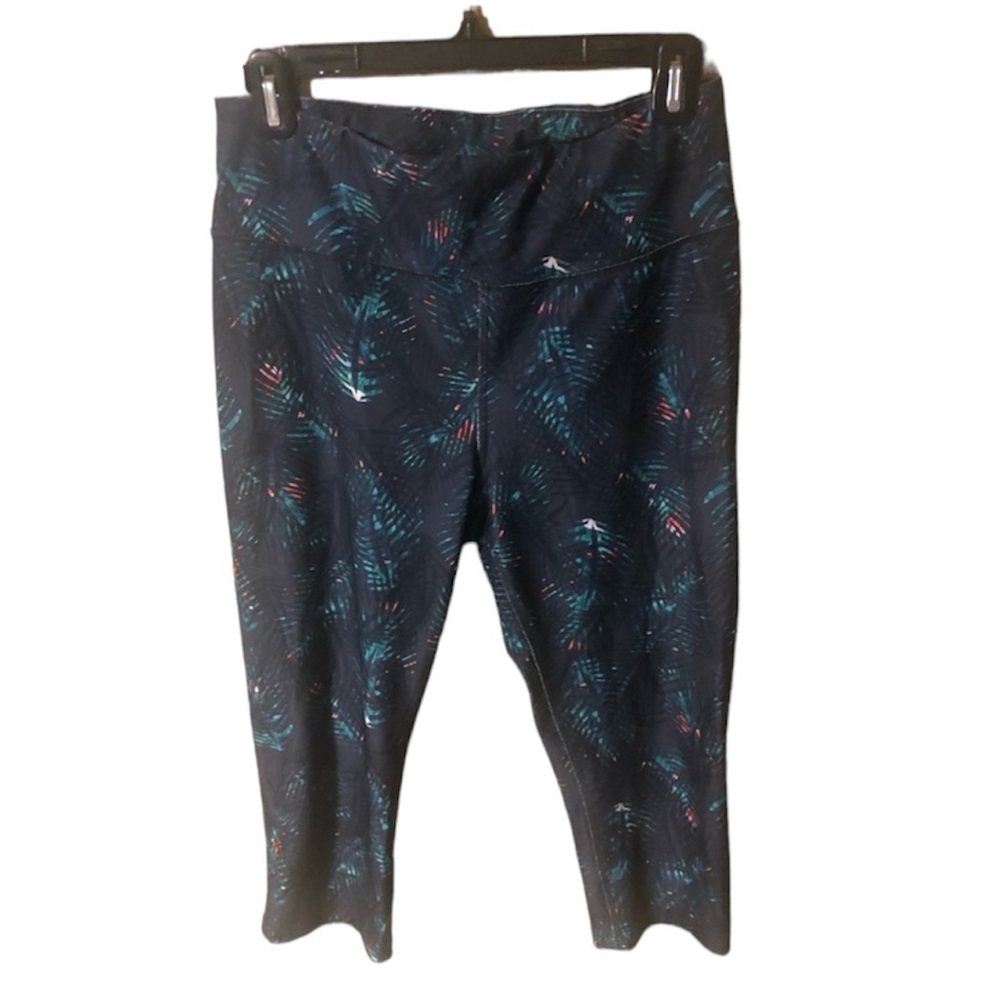 Athletic Works Knee Length Capri Leggings Tights in Black Teal Green Pink Large